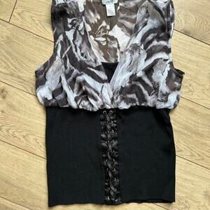 Cache black and gray Top
